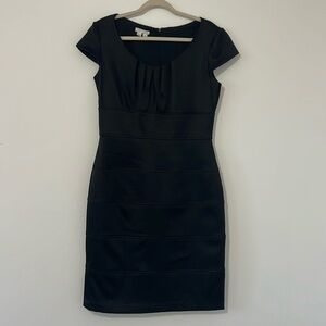 London Times Black Cap Sleeve Midi Dress Women’s 12